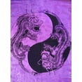 thumbnail image 2 of Yin Yang Dragon Tapestry Cotton Bedspread 108" x 88" Full-Queen Purple, 2 of 2