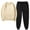Beige, variant on Jacenvly Oversized Sweatshirts for Women Loose Fit Solid Soft Comfortable Tracksuit Set Crewneck Hoodies Elastic Waisted Sweatpants Loose Casual Two-Piece Set Dark Gray