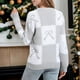 thumbnail image 5 of Suéter de cuello redondo para mujer, suéter navideño informal para mujer, suéter de punto holgado para mujer, suéter con lazo a cuadros y colores contrastantes, suéter para mujer, 5 of 6