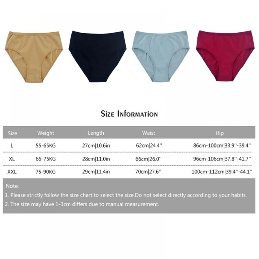 5 Pack Women Underwear Cotton Mid Waist Full Coverage Brief Plus Size Ladies  Breathable Soft Panties Lingerie for Women Multipack 