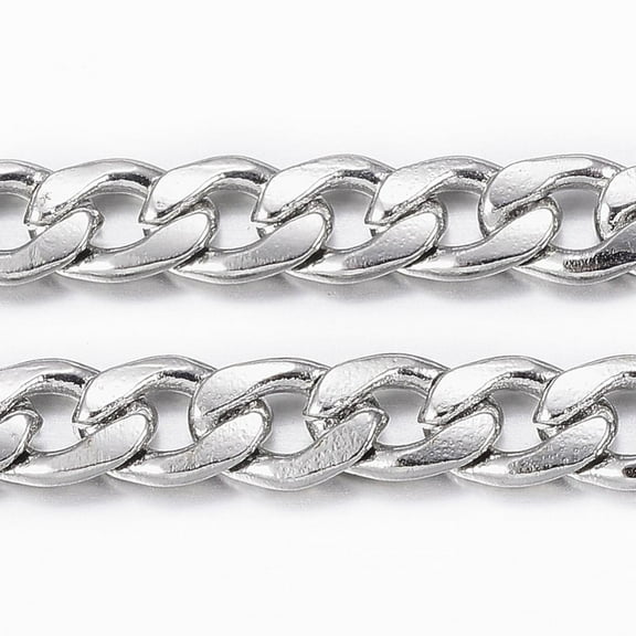 1Roll Tarnish Resistant 304 Stainless Steel Cuban Link Chains Chunky Curb Chains Twisted Chains Unwelded with Spool Stainless Steel Color 5.5x3.8x1mm 65.61 Feet(20m)/roll