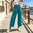 thumbnail image 6 of Njagoc3 Cargo Pants Women | Drawstring Waist Relaxed Trousers with Front Patch Pockets | Loose Fit for Fall Casual Daily Wear & Outdoor Activities，Sky Blue，L, 6 of 6
