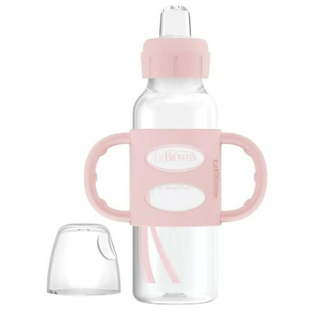 UPC: 0072239322642 | Dr. Brown – Narrow Sippy Spout Bottle With Silicone Handles Light Pink 8 Oz
