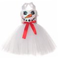 thumbnail image 4 of Girls Christmas Snowman Tutu Dress with Headband Snug Fit White Tulle Layered Skirt Holiday Party Princess Outfit, 4 of 8