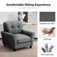 thumbnail image 3 of Spaco Modern Upholstered Accent Chair with Rubber Wood Legs, Leisure Sofa Chair for Living Room, Bedroom, Dorm, Gray, 3 of 6
