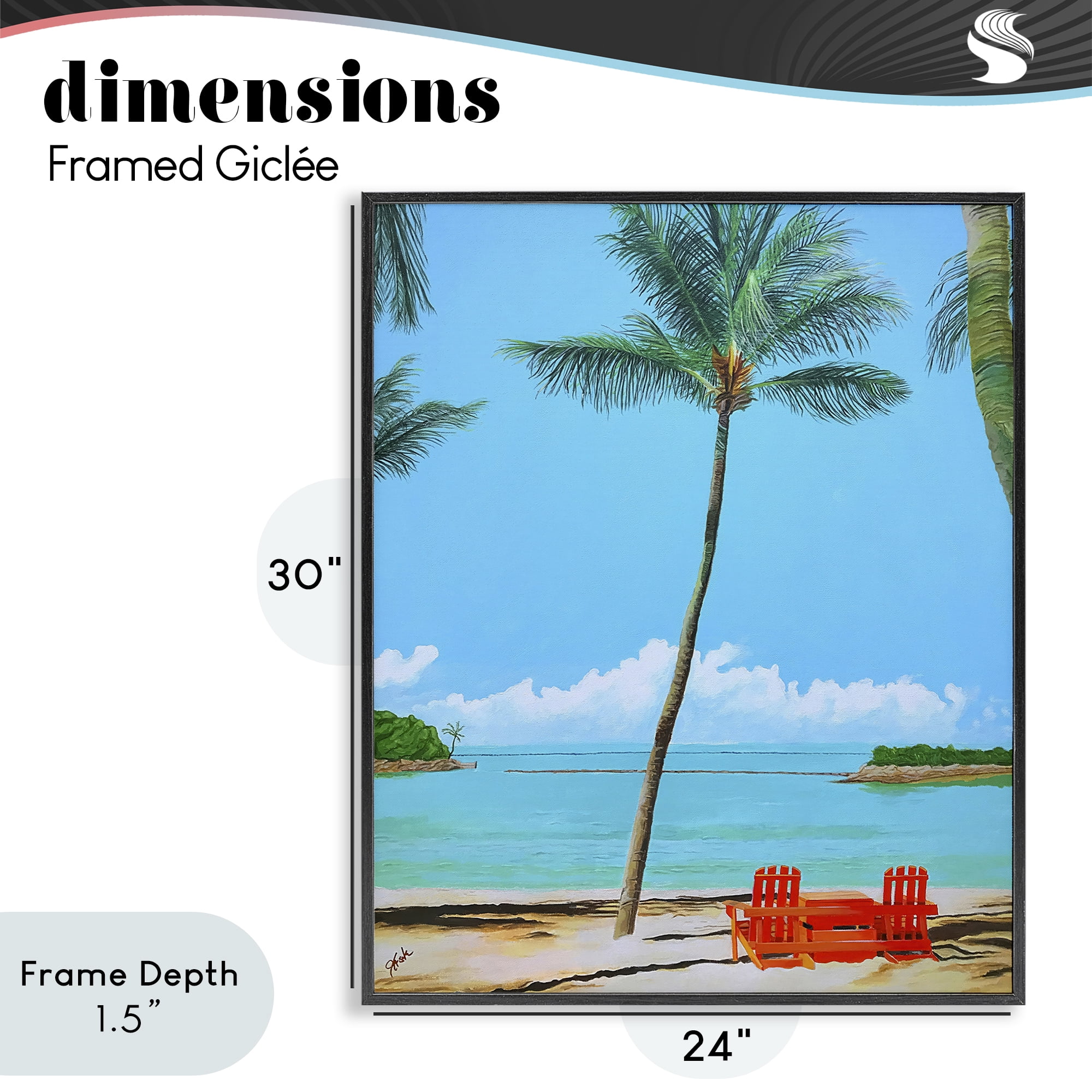 Stupell Industries Dreaming Of Palm Trees Black Framed Giclee Art, design by John Jaster