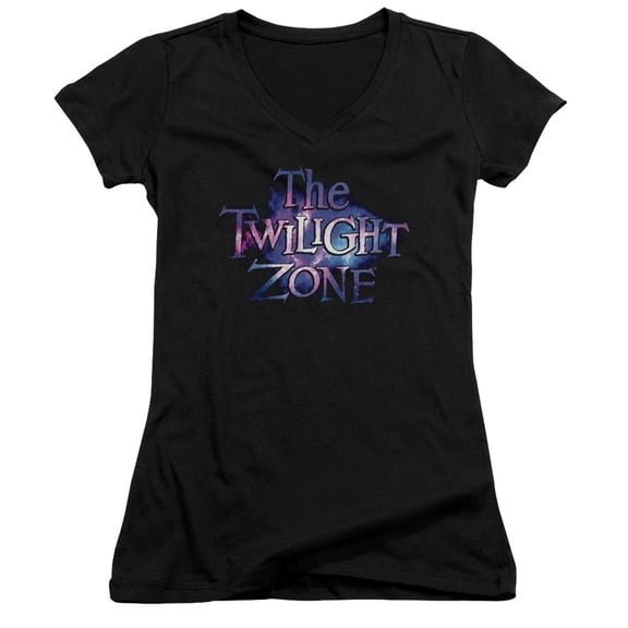 Twilight Zone Twilight Galaxy Junior Women's V-Neck T-Shirt Black