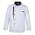thumbnail image 2 of Long Sleeves Chef Jacket Coat Hotel Waiters Kitchen Uniform hotel work clothes jackets white black Tops White 2XL, 2 of 9