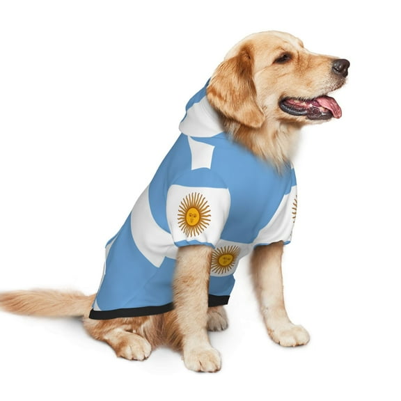 Dog Hoodie Pet Clothes Flag Of Argentina Sweater Sweatshirts Pullover Coat for Large Medium Dogs Small