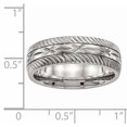 thumbnail image 5 of Stainless Steel Polished Diamond Cut Ring, 5 of 9