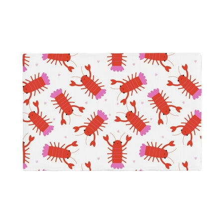 

Placemats Set of 4 / 6 Crayfish And Hearts Placemats for Dining Table Indoor/Outdoors Heat Resistant Washable Placemats 18 x 12