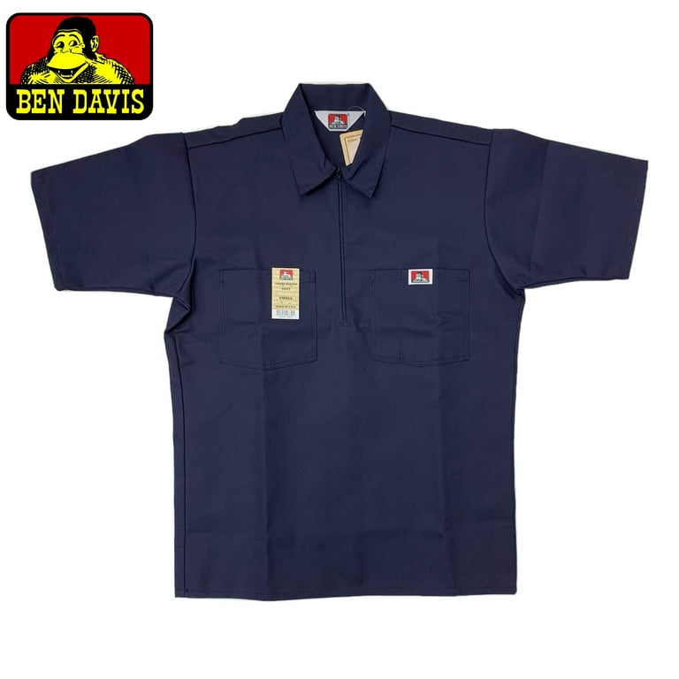 Ben Davis Men's Half-Zip Short Sleeve Collared Solid Work Ben Davis Men's Half-Zip Short Sleeve Collared Solid Work