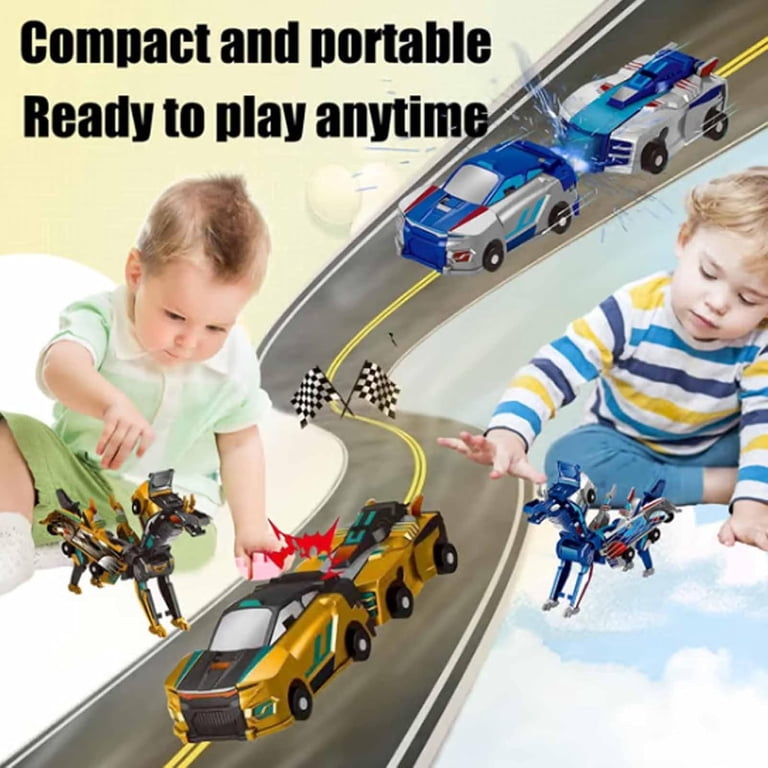 Voiture Transformable Dinosaure – 2 En 1, Voiture Magnétique S’assemble Pour Créer Un Dinosaure Ailé – Cadeau Garçon/fille 3-7 Ans