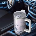 thumbnail image 6 of Floral 40oz Tumbler– Stainless Steel Insulated Tumbler with Handle and Straw, Large Capacity Travel Cup for Hot & Cold Drinks,Thanksgiving,Christmas, Spring,Flower, 6 of 6