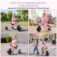 thumbnail image 5 of Wisairt 5-in-1 Toddler Tricycle with Push Handle for 1-3 Years, Toddler Bike, Kids Trike, Balance Bike with Adjustable Seat & Handlebar, Pink, 5 of 8
