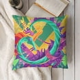 thumbnail image 3 of YINGXI Throw Pillow Covers Jester Hats Pillow Cases Masquerade Mask Decorative Cushion Covers for Sofa Couch 18x18in, 3 of 5