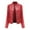 Red, variant on IROINNID Women's Faux Leather Jacket Notch Lapel Solid Color Long Sleeve Comfy Slim Stand Zip Motorcycle Suit Belt Coat Jacket Tops, Red