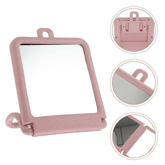 WHAMVOX  Small Portable Mirror Wall-mounted Mirrors Makeup Miss Pink