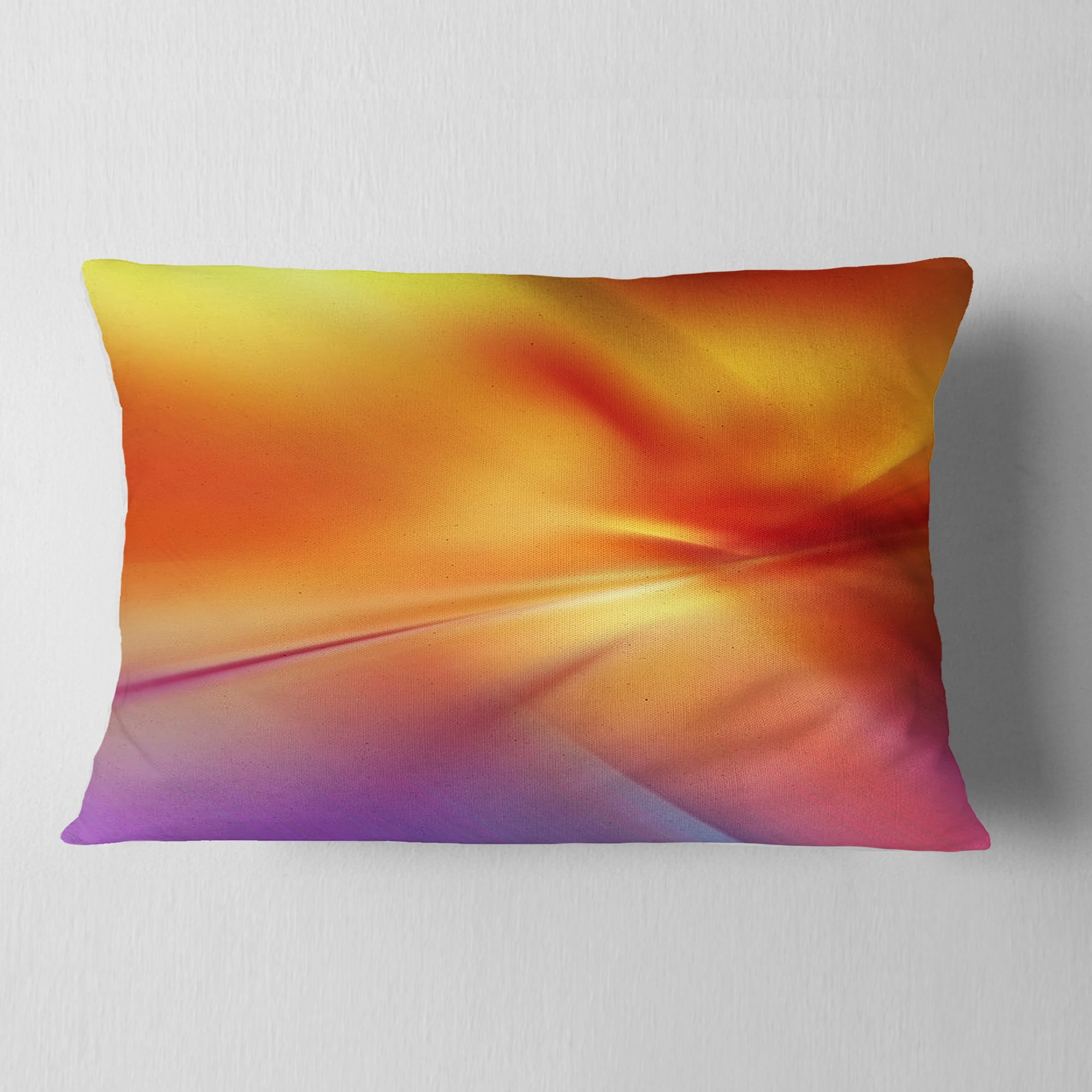Designart Orange Red Art - Abstract Throw Pillow - 12x20