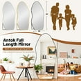 thumbnail image 4 of Antok 76"x36" Teardrop Full-Length Mirror with Stand - Elegant Floor Mirror, Shatterproof, Freestanding/Wall Mount, for Bedroom, Dressing Room, Reinforced Black Frame, 4 of 9