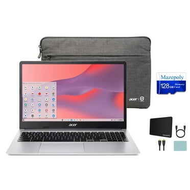 Acer Chromebook 315 (2023) Laptop, 15.6" FHD IPS Display, Intel Celeron N4500, 4GB RAM, 64GB eMMC, Pure Silver, Chrome OS, Wi-Fi 6, Protective Sleeve Included   Mazepoly Accessories
