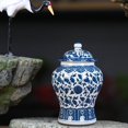 thumbnail image 4 of Jarrón de blanca para , jarrón antiguo chino decorativo alto con tapa, tarro de jengibre de cerámica para chimenea, estante, S Macarena Jarrón de jengibre, 4 of 7