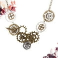thumbnail image 5 of Necklace Steampunk Jewelry Gears Pendant Retro Neck Chain Costume Clock Clockwork Vintage Gothic Cog Gear Cogs Choker, 5 of 6