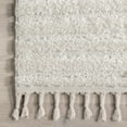 thumbnail image 4 of nuLOOM Risette Geometric Shag Tassel Area Rug, 8', Round, Risette Ivory, 4 of 9