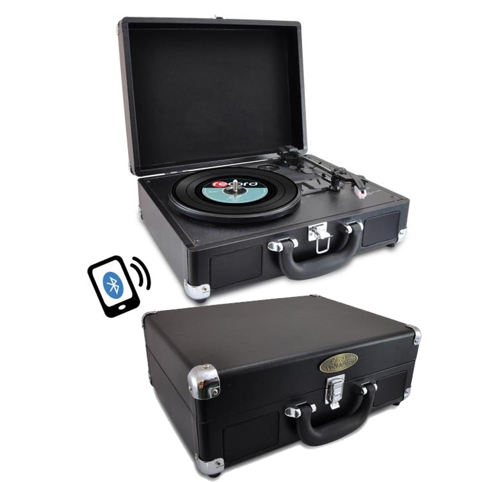 BT Classic Vinyl ReCord Player Turntable with Vinyl to MP3