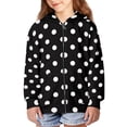 thumbnail image 5 of Xoenoiee Polka Dot Kids Hoodies Zip Up Jacket with Pocket for Boys Girls 8-10 Years Teens Long Sleeve Hooded Sweatshirt Fall Winter Active Wear Athletic Coat, 5 of 7