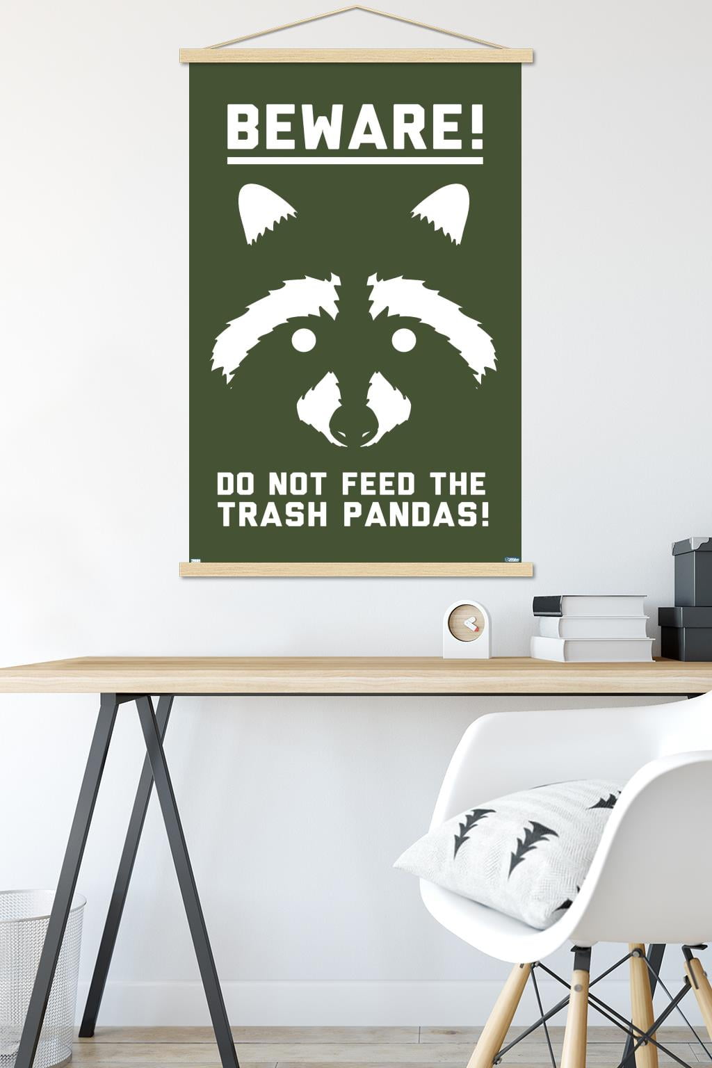 Lunch Hour Productions - Trash Panda Wall Poster with Magnetic Frame, 22.375" x 34"