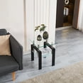 thumbnail image 2 of Tempered Transparent Glass End Table, 2-Layers Small Table with Storage, Living Room Side Table, 2 of 5