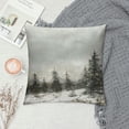 thumbnail image 2 of snow, trees Graphic Decorative Men Women Boy Girl Room Cushion Throw Pillow Cover for Home Couch Living Room Bed Sofa   Square 冬季  Throw Pillow Cover 1PC, 2 of 5