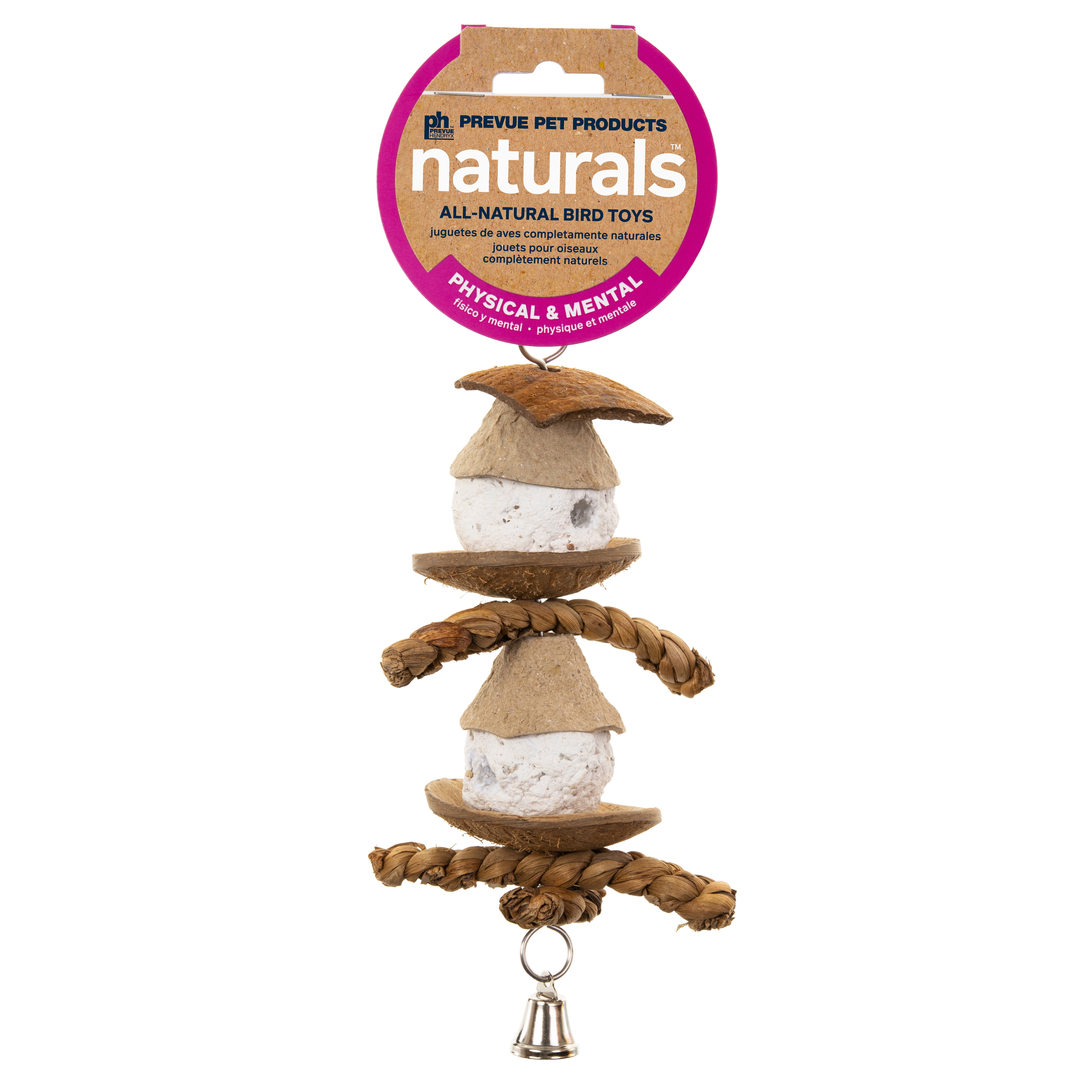Prevue Pet Products Naturals Clown Bird Toy with Rope and Paper