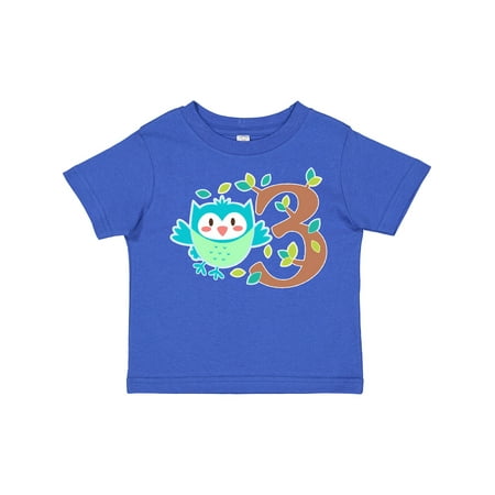 

Inktastic Owl Third Birthday Tree Gift Toddler Boy or Toddler Girl T-Shirt