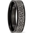 thumbnail image 4 of Titanium Brushed/Polished Black Ip Laser Etched Greek Key 6mm Band (Size 12.5) Made In China tb363-12.5, 4 of 5
