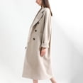 thumbnail image 3 of Gabardina de mujer, abrigo largo cruzado, chaqueta cortavientos, cárdigan, abrigo de invierno, solapas lisas, abrigo de mujer, abrigo de transición cortavientos con bolsillos y botones (3XL), 3 of 6