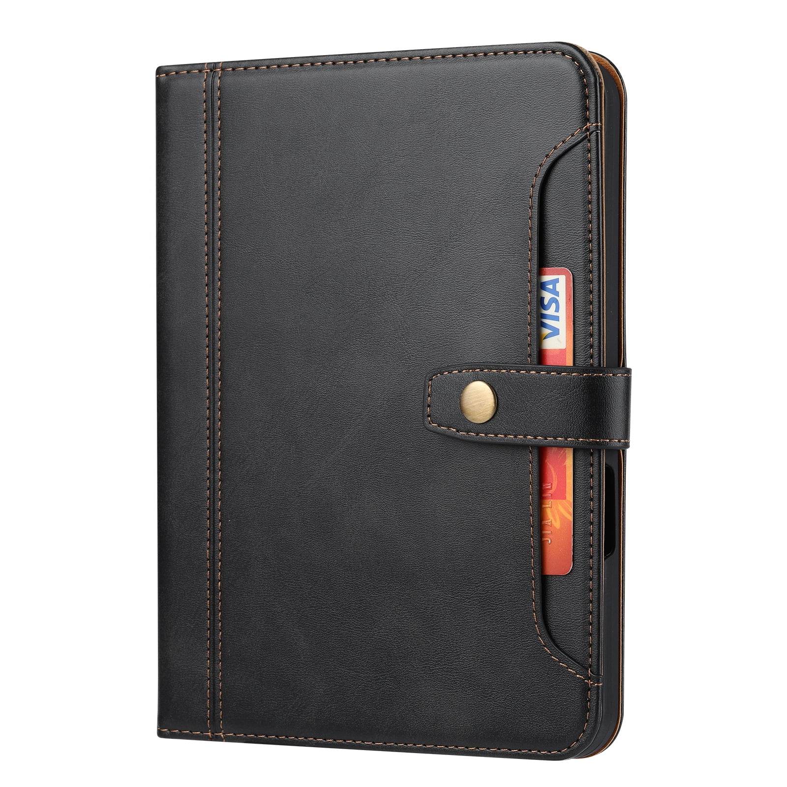 ELEHOLD iPad Case For Apple iPad 11th(A16) 2025 Multi-Functional Flip Leather Wallet Case with Front Pocket Card Slots Kickstand Pencil Holder Shockproof Business Men Women Case Cover,Black