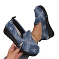 thumbnail image 4 of Norvail Womens Platform Wedge Denim Casual Shoes, Lightweight Summer Blue Jean Slip On Sneakers for Vacation Beach Daily Wear, Comfortable Thick Sole Walking Shoes, 4 of 6