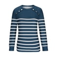 thumbnail image 4 of AherBiu Spring Fall Tops for Women Long Sleeve Striped Crew Neck Pullover Blouse Tunic Top T Shirt, 4 of 6