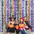 thumbnail image 4 of Qiweii Halloween Party Decorations, Orange Purple Black Spider Metallic Foil Fringe Curtains, Props Streamers Backdrop for Halloween Party Supplies Haunted House Decor, 4 of 7