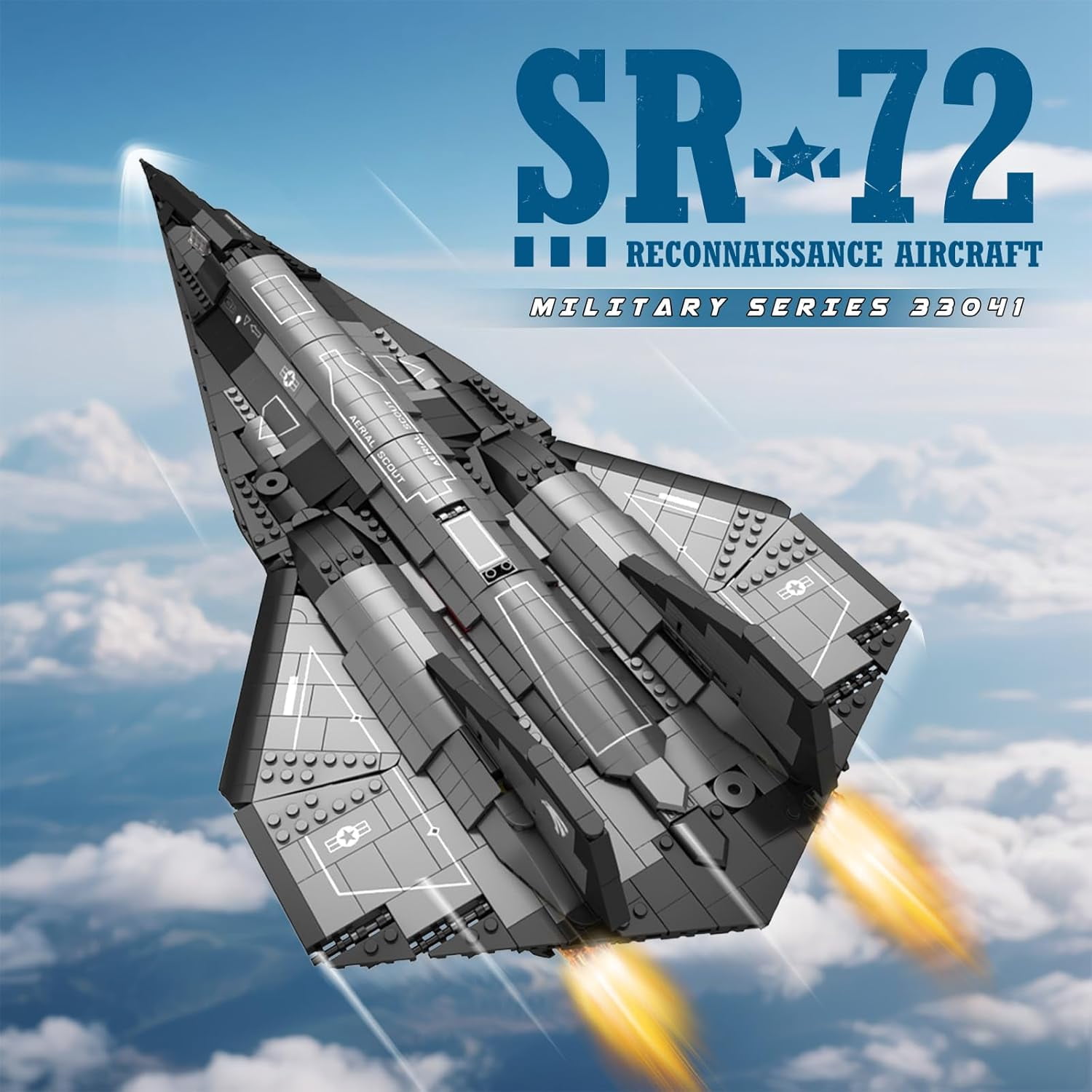 Technic SR-72 Reconnaissance Fighter Jet Building Set, Military Airplane Toys Construction Set 33039, Model Plane Kit Aviation Collection,