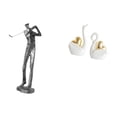 thumbnail image 1 of Elegante Figura De Resina De Cisne Golfista, Escultura Moderna De Golfista Y Elegante Adorno De Mesa De Cisne, Artesanía Artística Para Amantes Del Golf, Decoración De Estantería De Entrada., 1 of 8