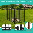 thumbnail image 4 of Pefilos 8 x 4 x 6 ft Large Dog Kennel for Outdoor, Heavy Duty Pet Dog Crate for Large Dogs, Metal Pet Playpen Dog Cage, Wire Cage with Sun Cover Shade, Black, 4 of 12