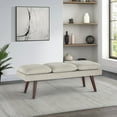 thumbnail image 6 of Amanda 54" Mid-Century Bench in Linen White Fabric, 6 of 9