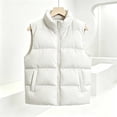 thumbnail image 6 of DYTTDG Women's Solid Color Stand Collar Puffer Vest, Full Zipper Sleeveless Outerwear With Side Pockets, Lightweight Casual Quilted Gilet for Fall Winter Daily Wear, 6 of 8