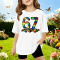 thumbnail image 2 of 67 shirt G'irls Summer Short Sleeve T Shirt Cute Cartoon Number Print Casual Top Tee Shirt For K'ids Youth, 2 of 4