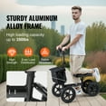 thumbnail image 2 of KFFKFF Collapsible Knee Transport, Aluminum Guidable Knee Mover with Customizable Handlebar & Knee Cushion, 12" All-Landscape Wheels, Twin Brakes, Limb Healing Transport for Damaged Ankle Foot Wounds, 2 of 9