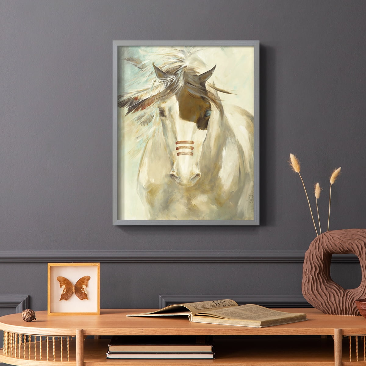 Warrior Framed Print in Gray Solid Wood 16 x 20 Framed Print