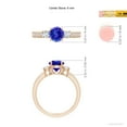 thumbnail image 6 of Angara Natural 0.9 Ct. Tanzanite with Diamond Classic Ring in 14K Rose Gold for Women (Ring Size: 3), 6 of 11
